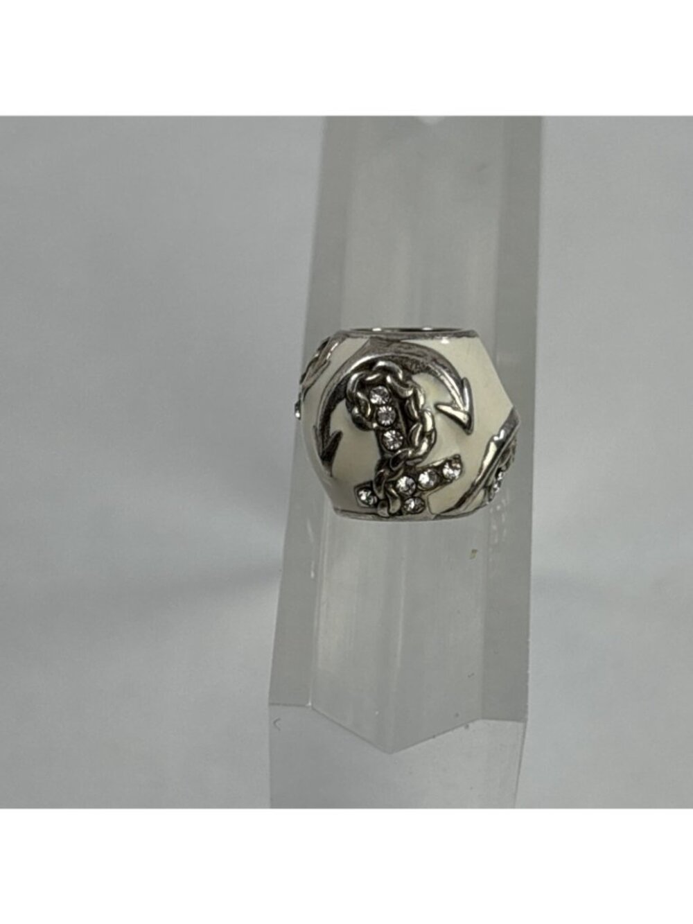 Brighton Ahoy Anchor Bead Silver/White Finish - Picture 2 of 3